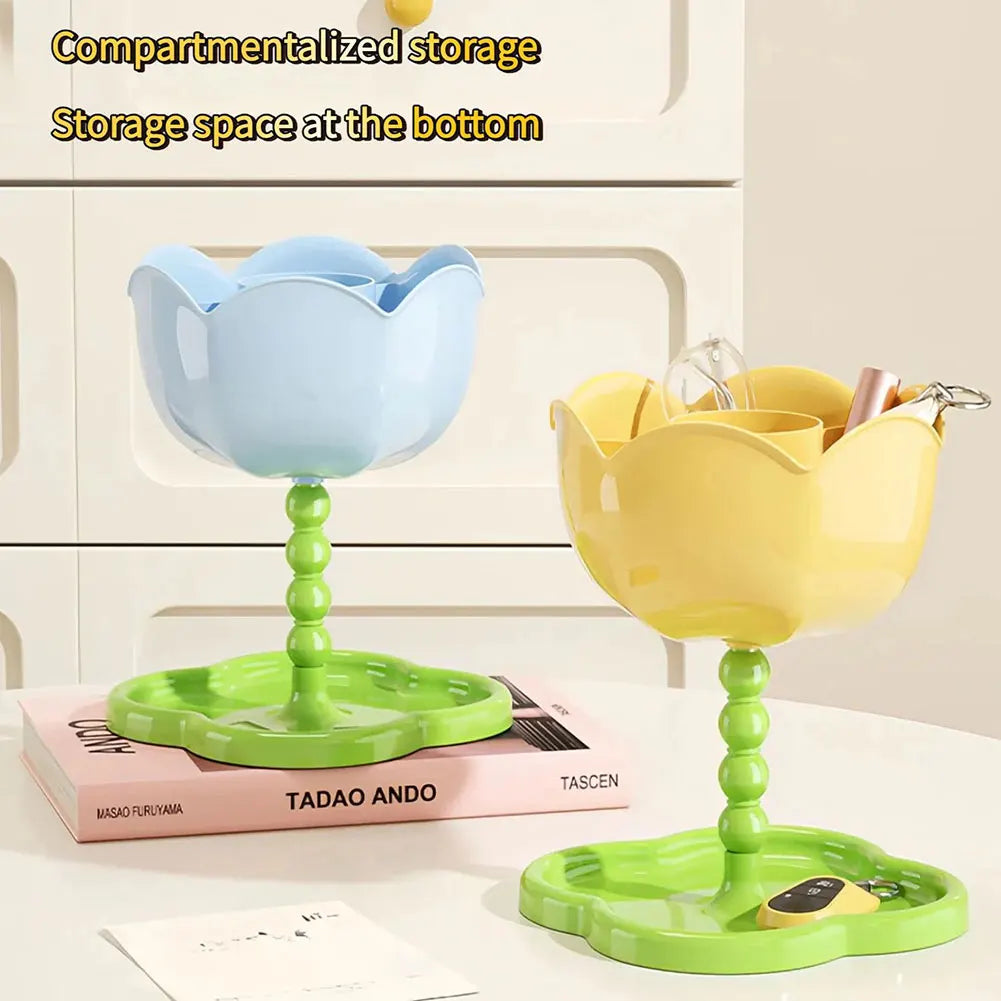 Flower Double-Layer Key Dish Tray & Decorative Desk Rack