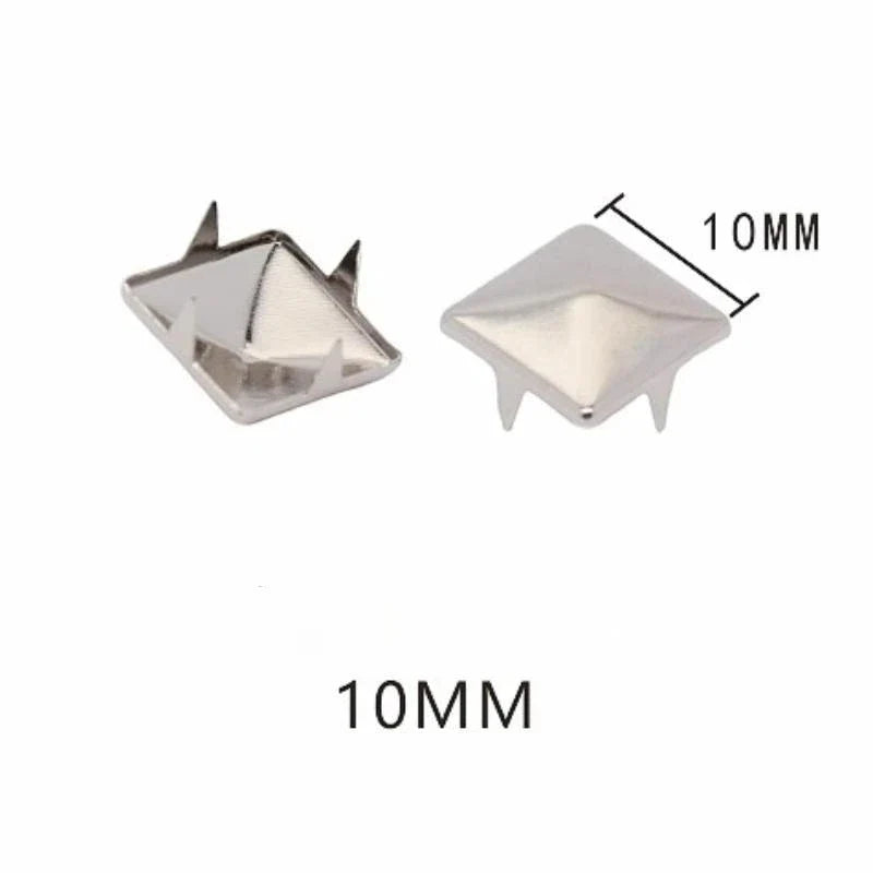 100Pcs Pyramid Metal Studs 4-Prong Punk Spikes DIY Rivets