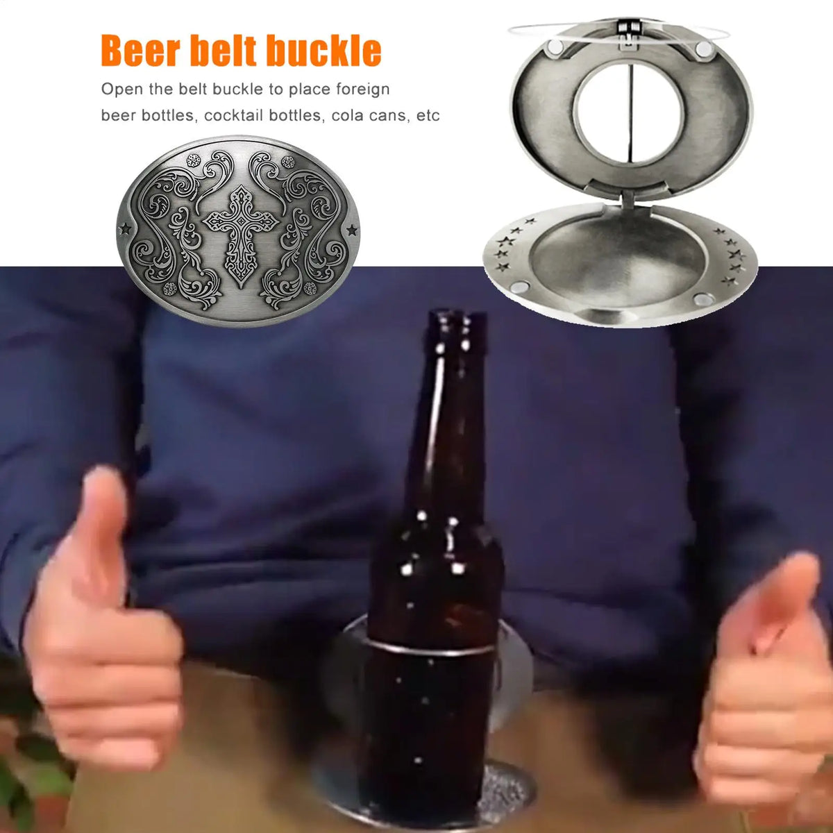 Retro Metal Beer Belt Buckle | Zinc Alloy Bottle Can Holder