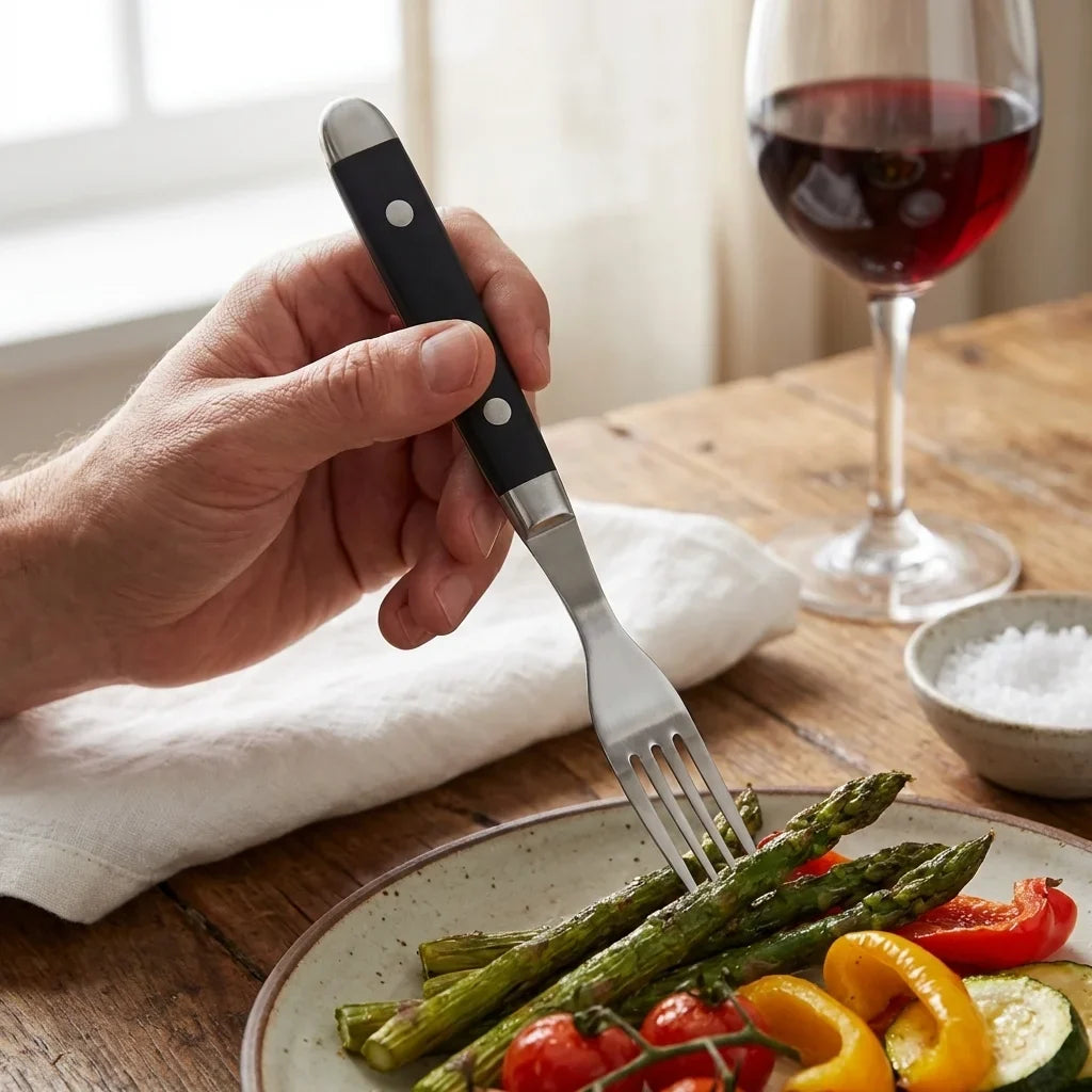 COOKCRAZE Black Stainless Steel Cutlery Set – Dishwasher Safe