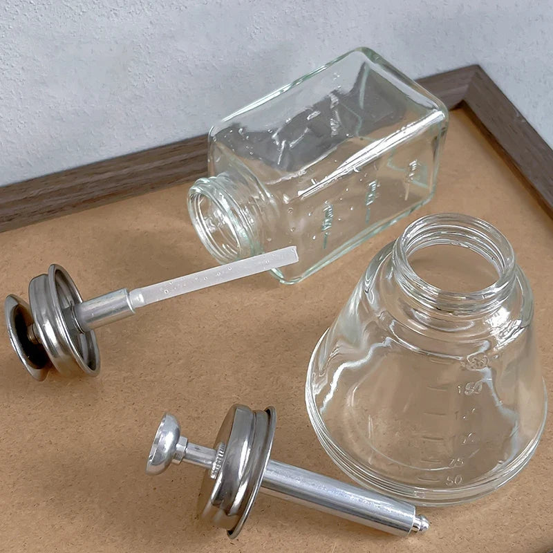 180ml Glass Push-Down Pump Dispenser | Refillable Nail Remover Bottle