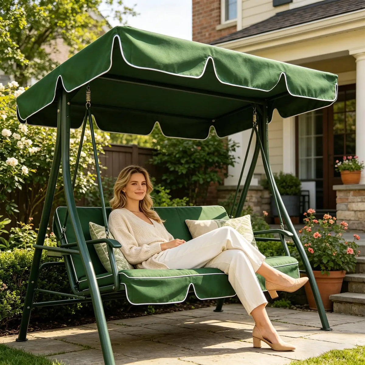 Waterproof UV-Resistant Patio Swing Canopy Replacement Cover