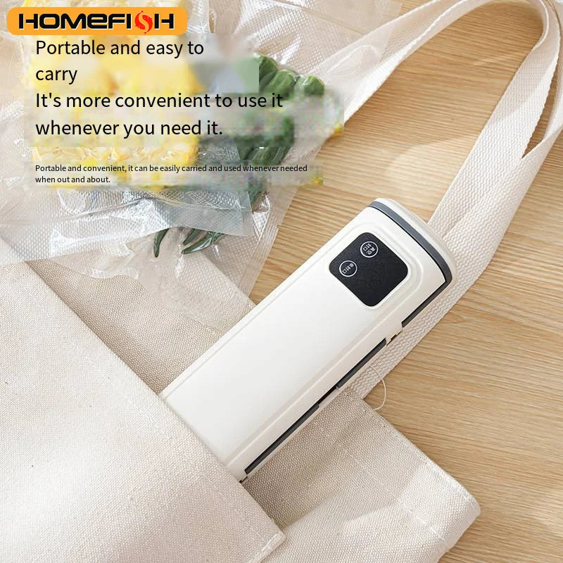 HOMEFISH Portable Vacuum Sealer for Dry & Wet Food + Bags