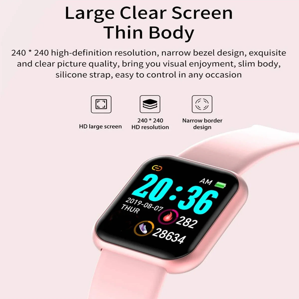 Y68 Smart Watch Fitness Tracker – Steps, Calories & Messages