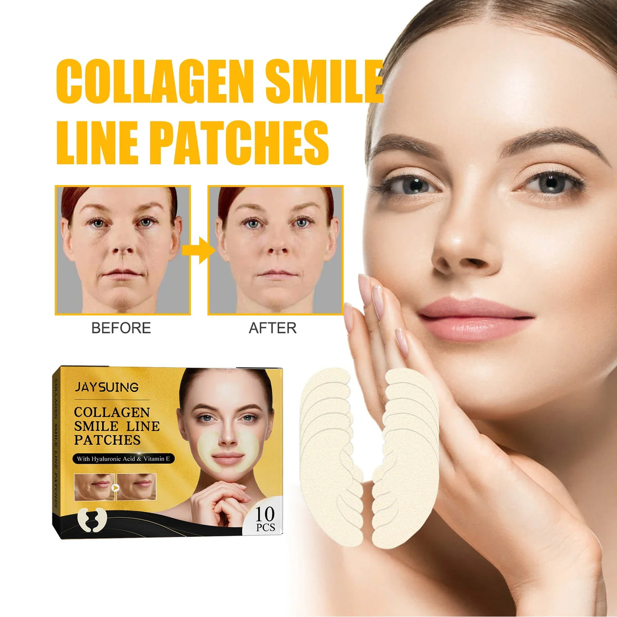 Hydrogel Collagen Smile Line Patches – Anti-Wrinkle Lifting (10pc)