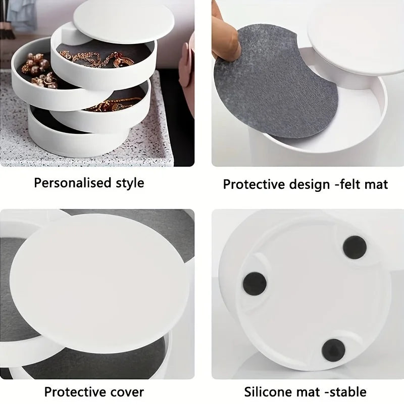 4 Layers Rotating Jewellery Storage Box Women Necklace Desk Organizer