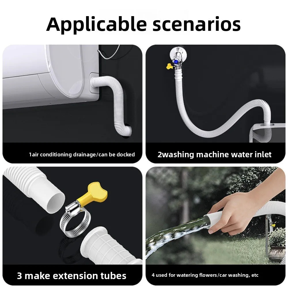 Drain Hose Extension Set with Clamps – Washing Machine & Dishwasher