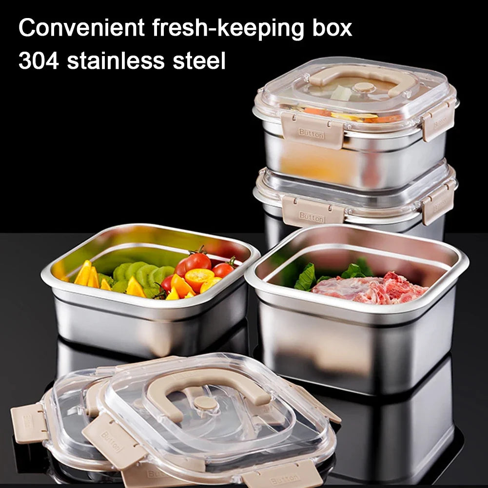 Stainless Steel Leakproof Food Storage Box with Handle