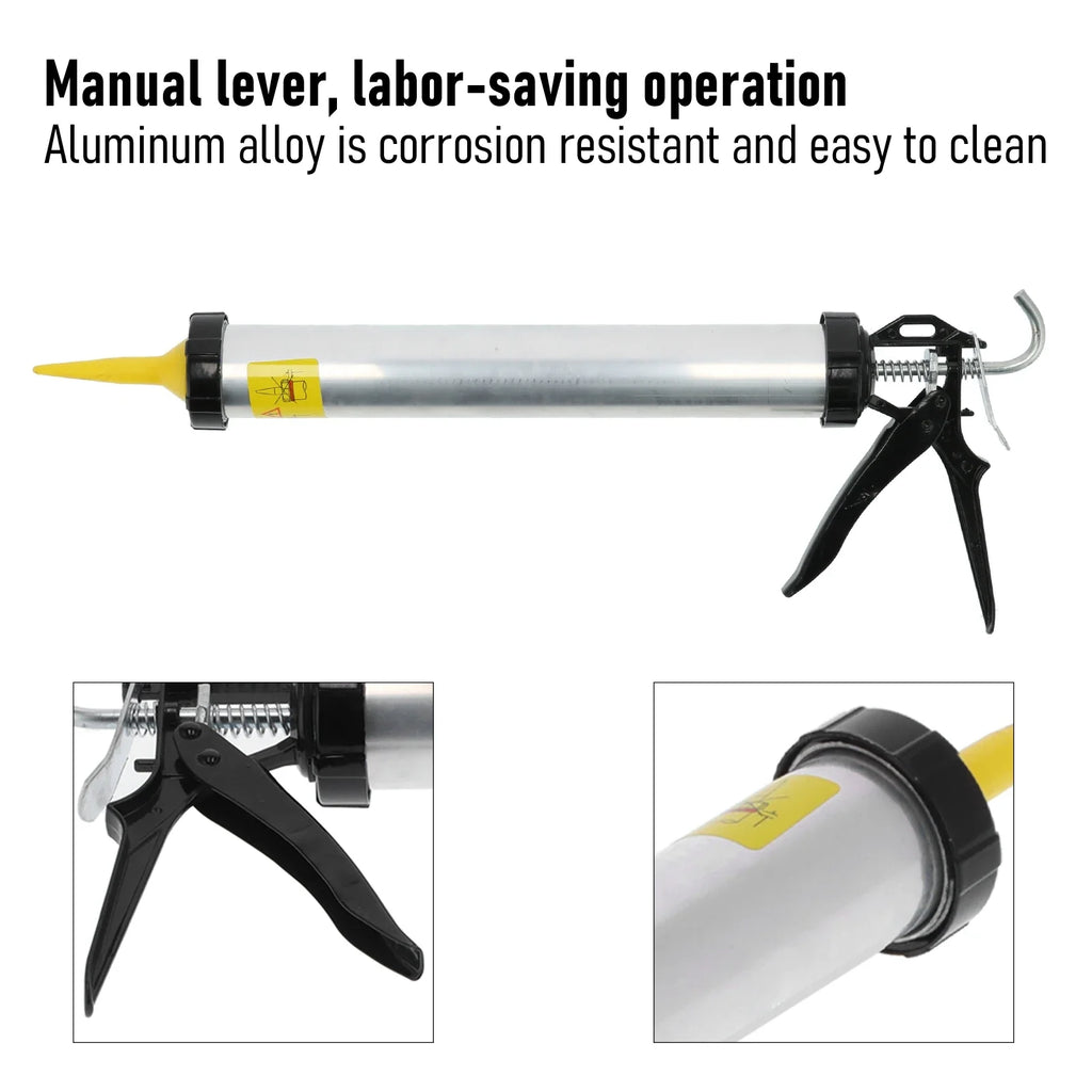 Caulking Gun Sealant Aluminum Alloy Cylindrical Lever Manual Glue