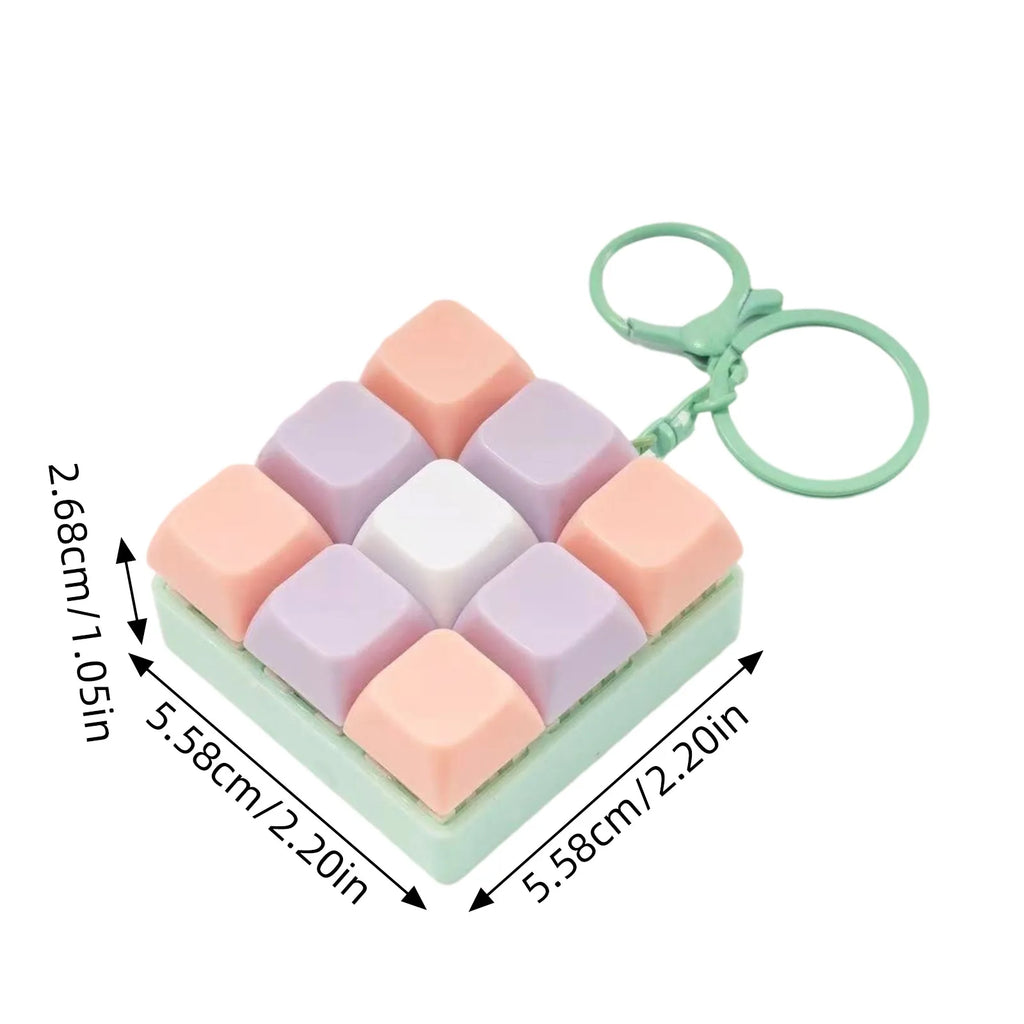 9-Key Fidget Keyboard Keychain Toy | Tactile Sensory Desk Toy