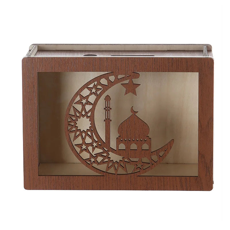 Wooden Money Box Counter Vintage Palace-style Transparent Piggy Bank