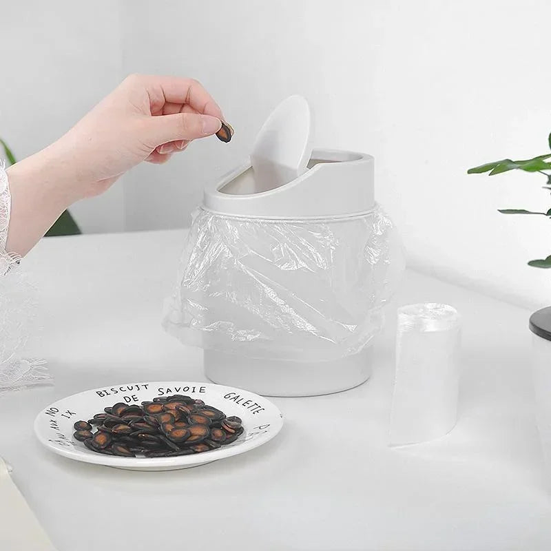 Mini Desktop Trash Can with Lid | Small Desk Waste Bin