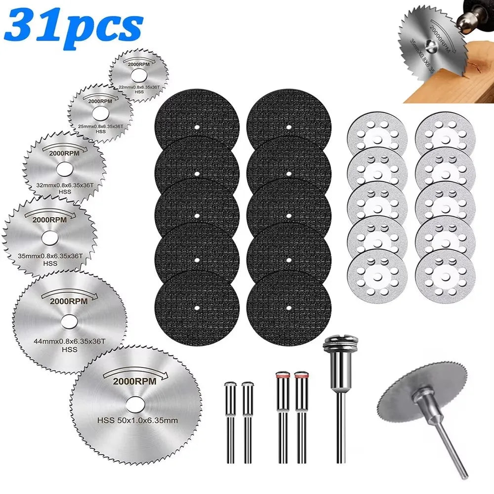 Rotating Tool Cutting Wheel Including HSS Circular Saw Blades Resin