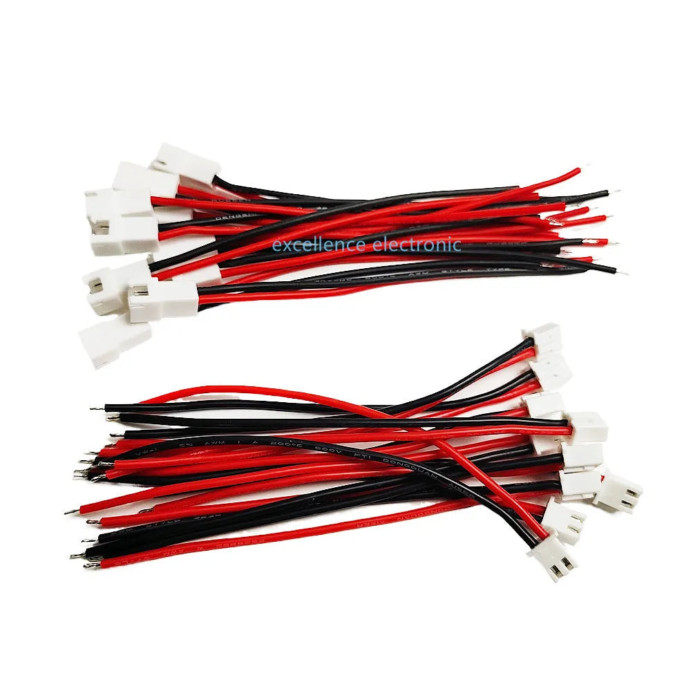 10Pairs JST XH 2PIN Soft Silicon 22AWG Wire XH2 54 Female Male