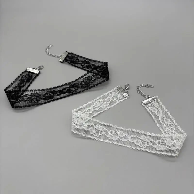Black Lace Flower Choker Necklace – Gothic Harajuku Women