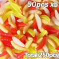 Bread Scent Soft Silicone Grub Lures Lifelike Artificial Maggot Worms