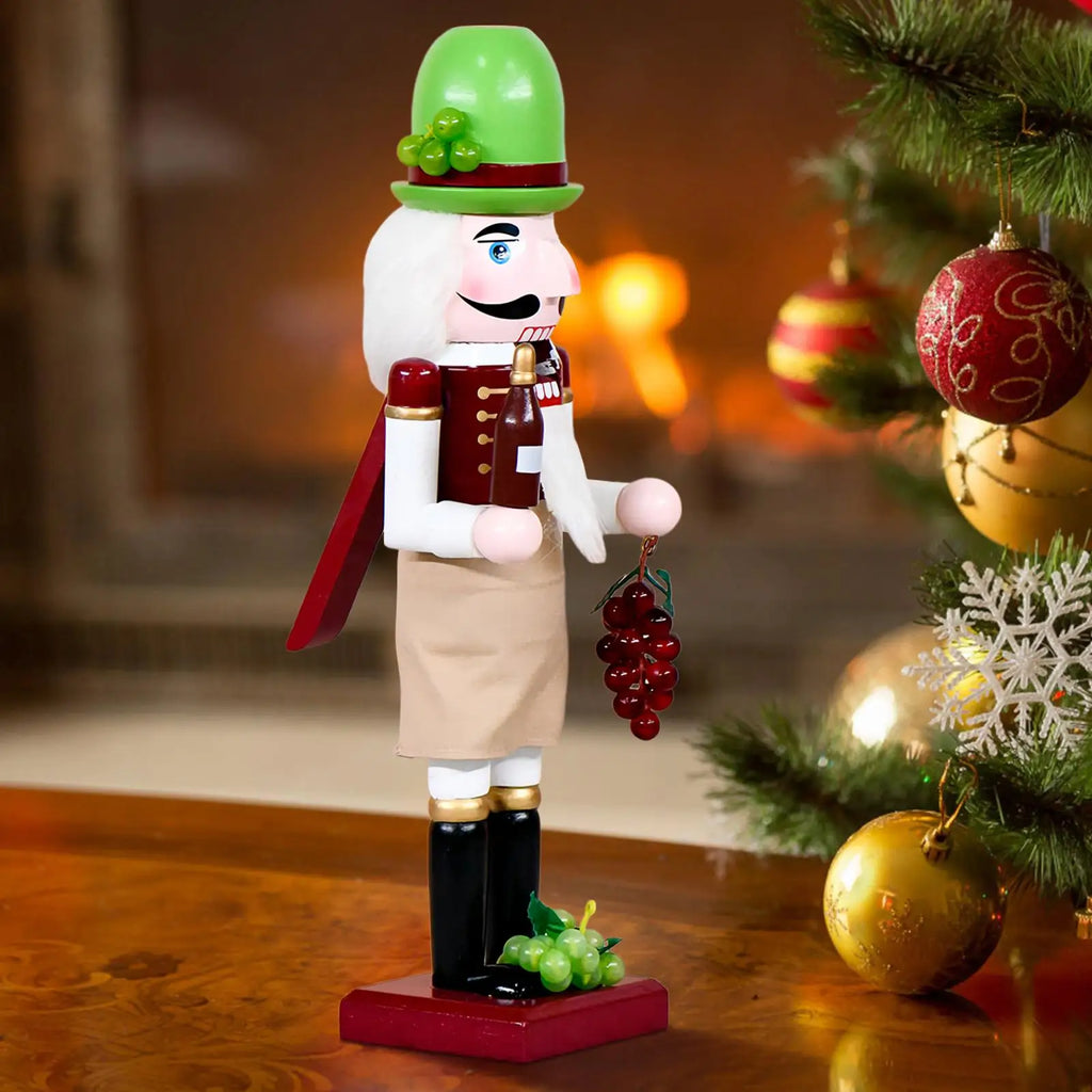 Wooden Nutcracker Christmas Figurine | Winemaker Holiday Décor