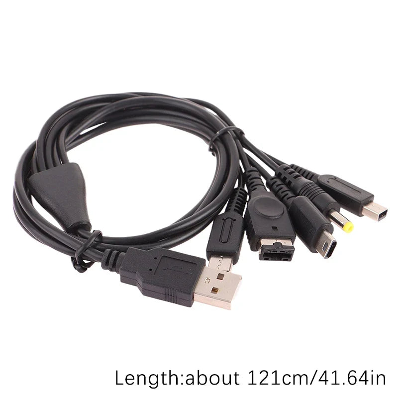 5-in-1 USB Charger Cable 1.2M for Nintendo 3DS, 2DS, GBA SP & Wii U