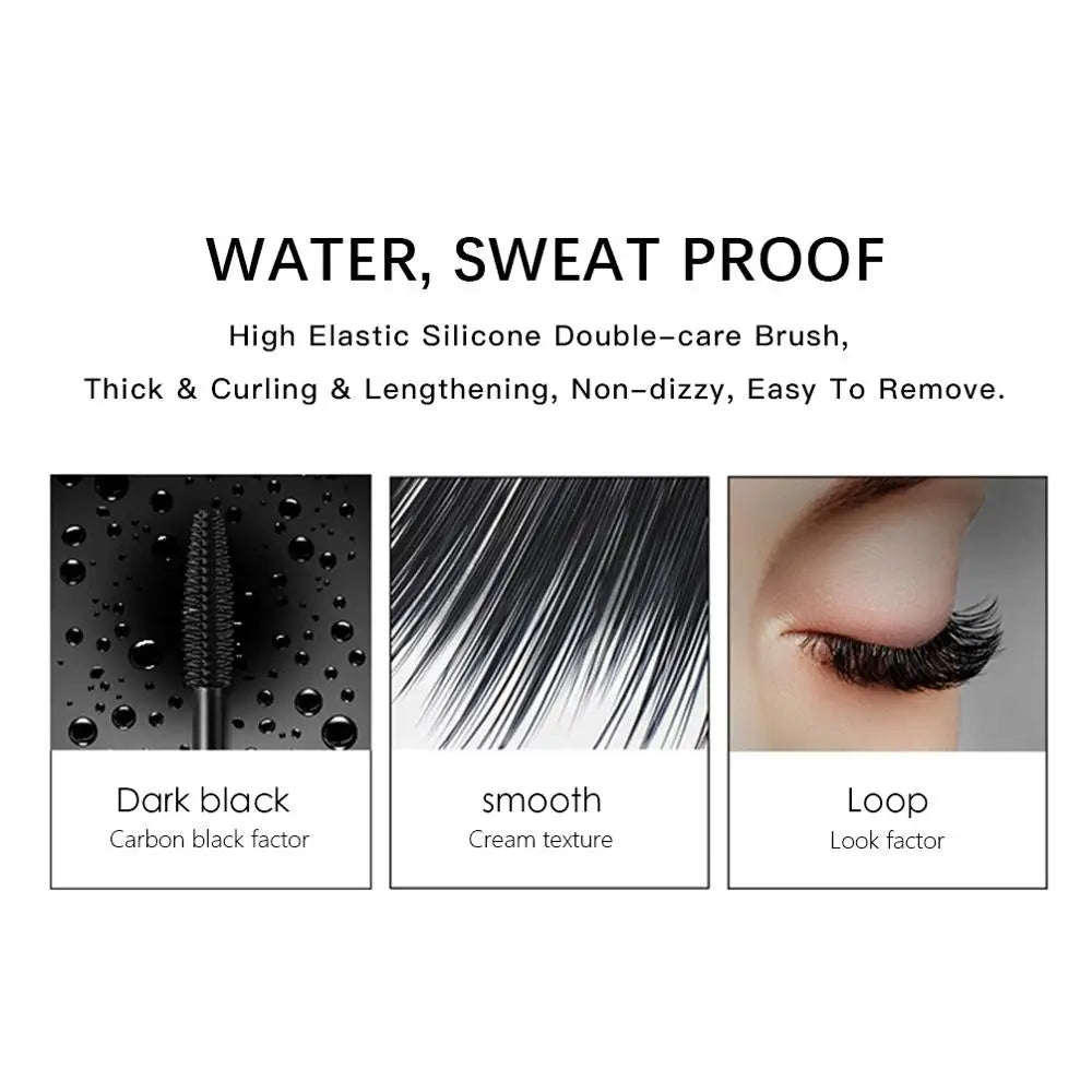 QiBest 4D Silk Fiber Mascara – Waterproof & Volumizing Black