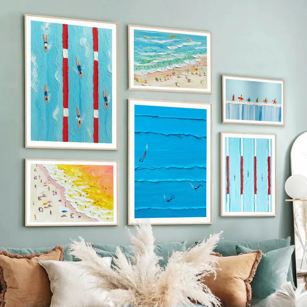 Werner Bronkhorst Blue Pool Abstract Canvas Wall Art Print