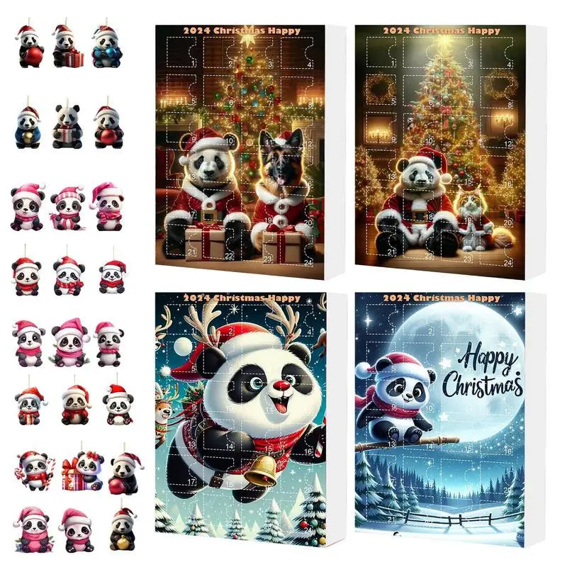 24-Day Christmas Panda Advent Calendar | Cute Countdown Gift