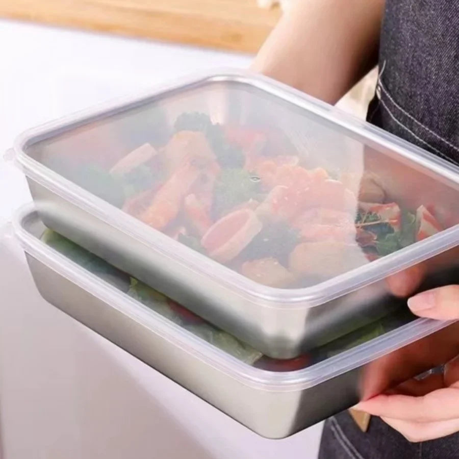 6-Piece Stainless Steel Food Storage Containers Airtight BPA-Free