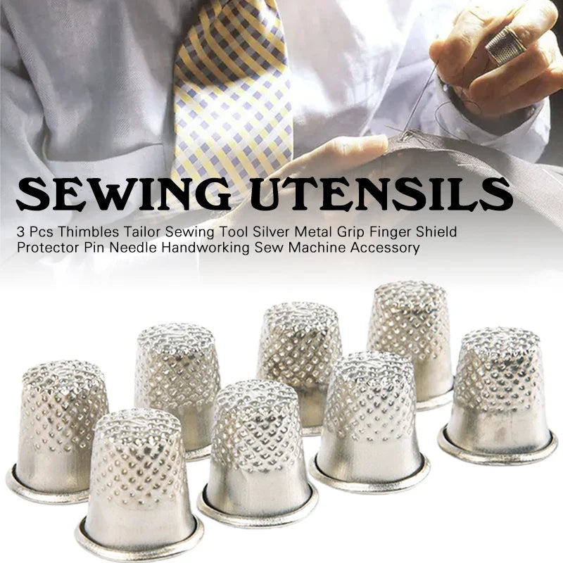 Metal Thimbles Set – Stainless Steel Finger Protectors for Sewing
