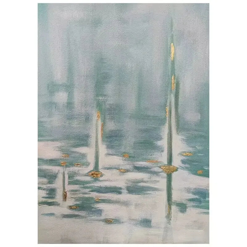 Nordic Gold Foil Abstract Hand-Painted Canvas Oil Painting
