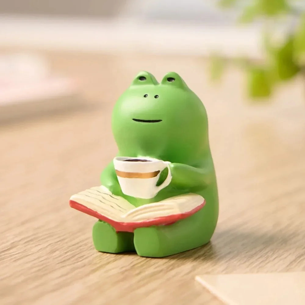 Cute Frog Rocking Chair Resin Figurine | Desk & Car Decor