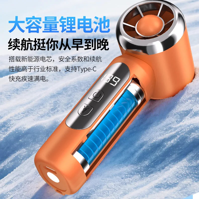 Portable USB Rechargeable Mini Handheld Fan – Digital Display