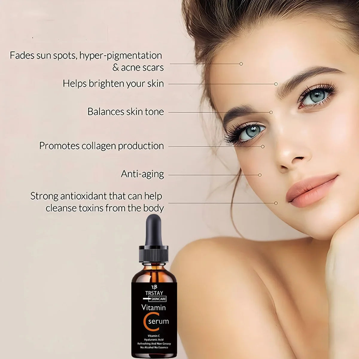 TRSTAY Vitamin C & Hyaluronic Acid Brightening Facial Serum