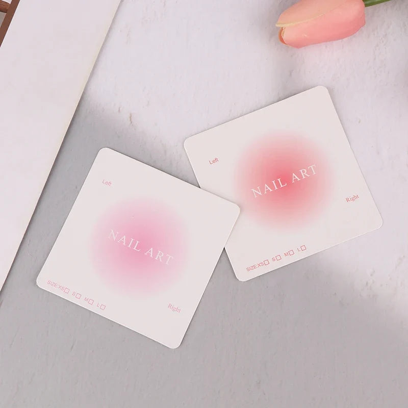100 PCS Press-On Nail Display Cards | Manicure Swatch Show Cards