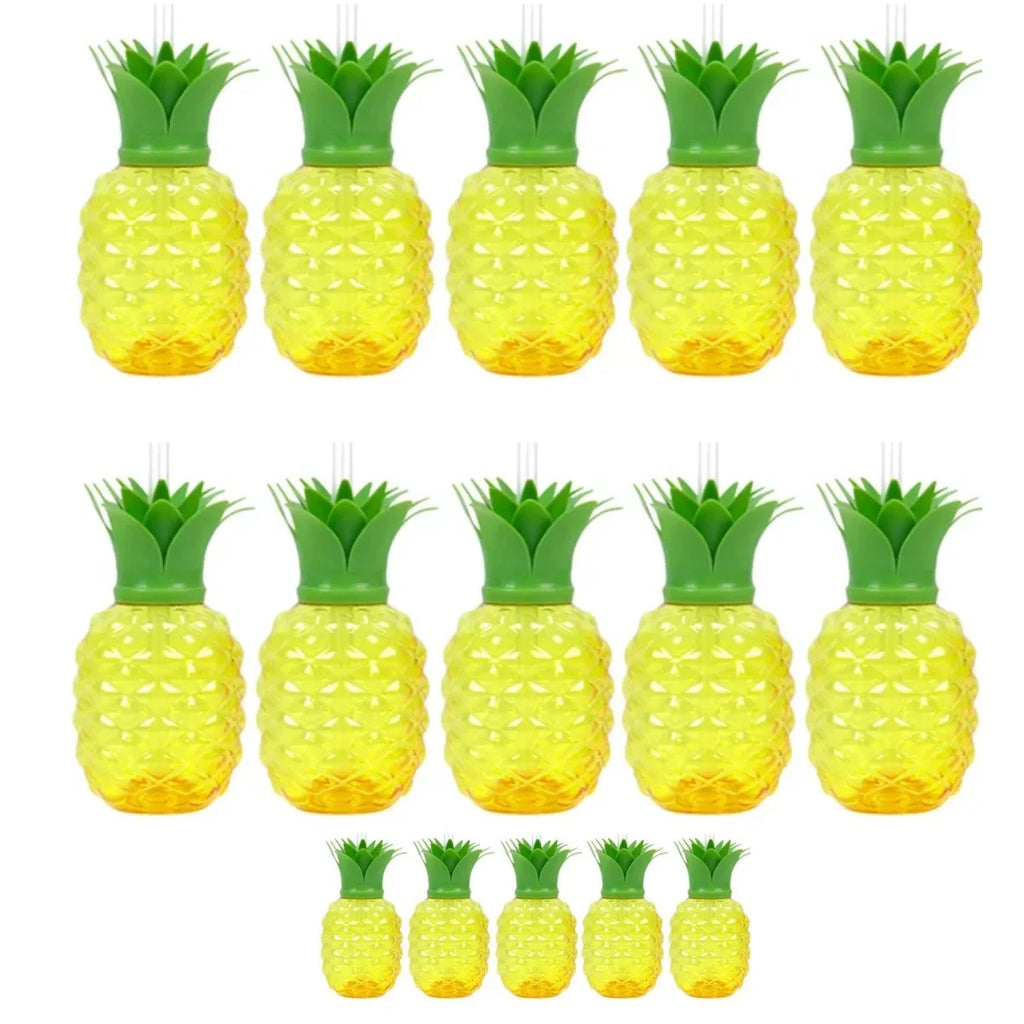 6 15 BPA Pineapple Cups Straw Plastic Tumbler Hawaiian Party Luau