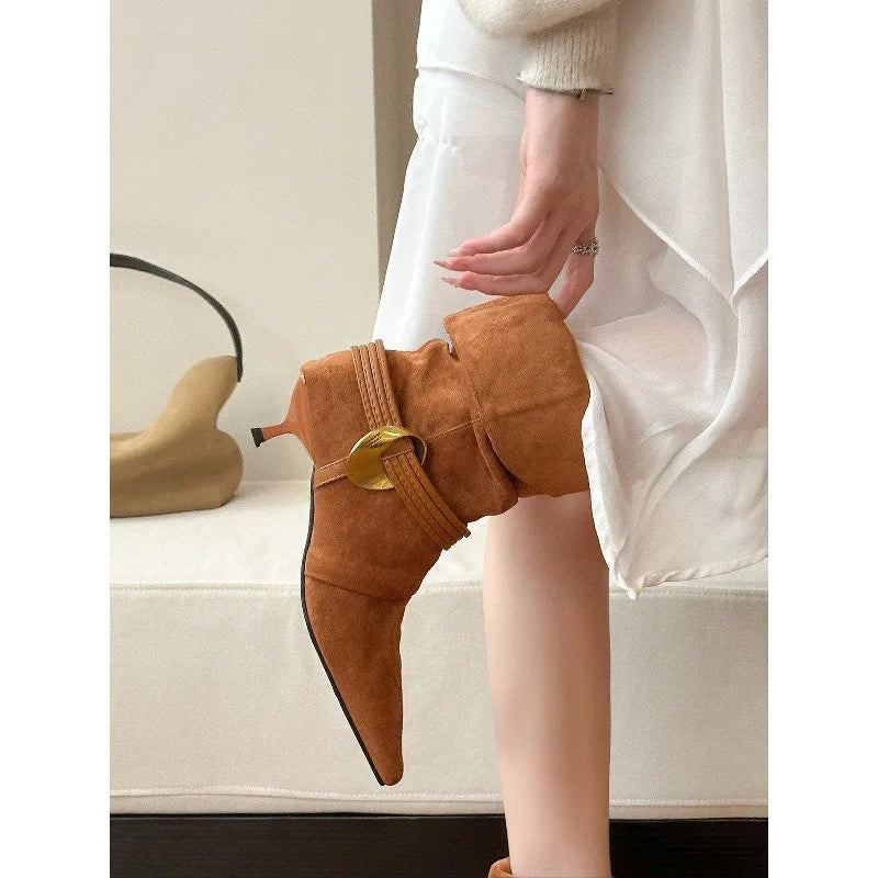 Women's Chelsea Ankle Boots Pointed Toe Kitten Heel | YBQJOO