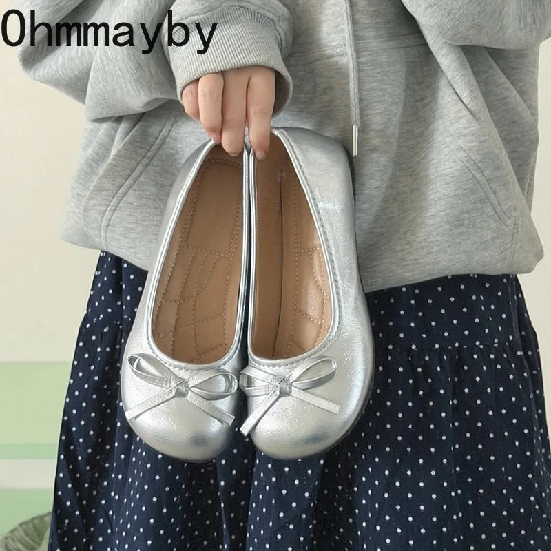 Polka Dot Mary Jane Flats – Women's Slip-On Ballet Shoes