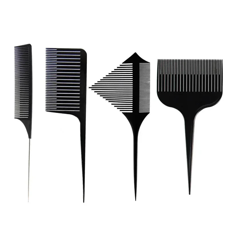 4-Pc Anti-Static Highlight Comb Set | Salon Hair Coloring Tool