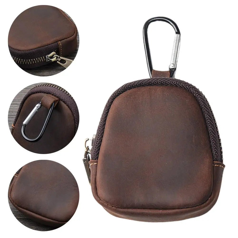 Mini PU Coin Purse with Carabiner Clip – Key & EDC Pouch