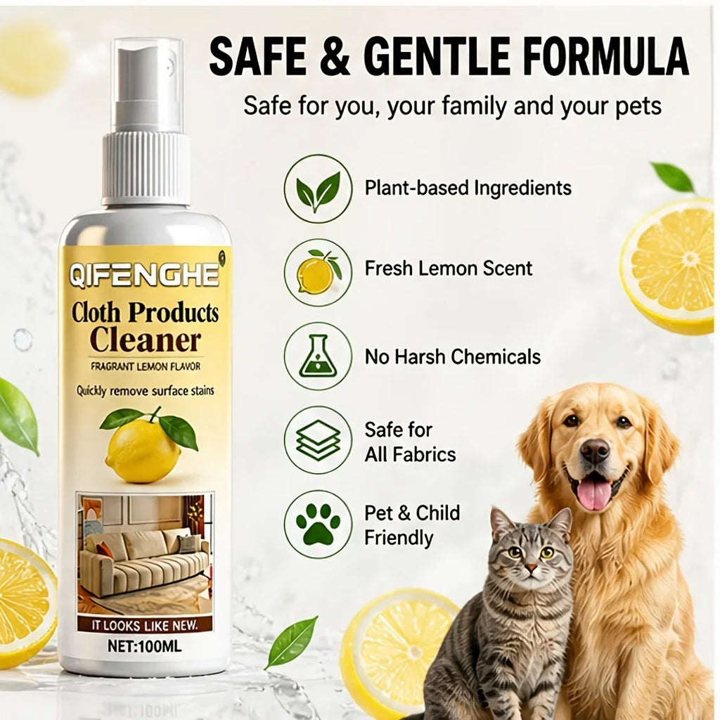 Waterless Fabric Cleaner Spray – No Rinse Fast Stain Removal