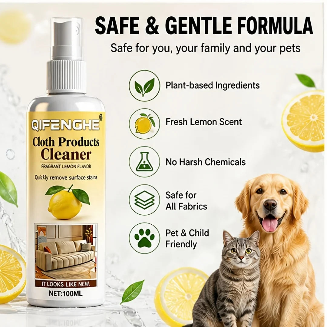Waterless Fabric Cleaner Spray – No Rinse Fast Stain Removal