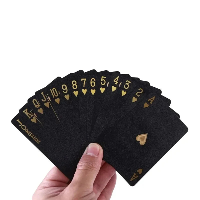 Black Rose Frosted Waterproof PVC Playing Cards | Texas Poker Deck