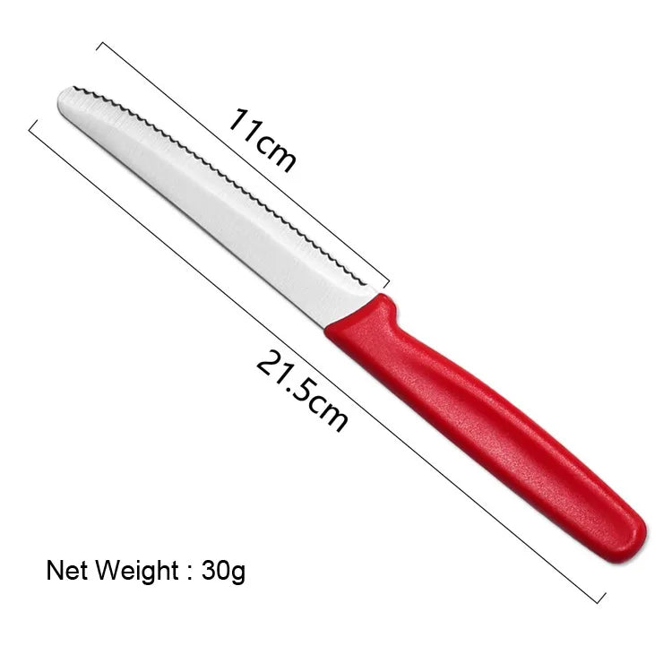 Serrated Stainless Steel Steak & Fruit Knife Set (1–8 Pcs)