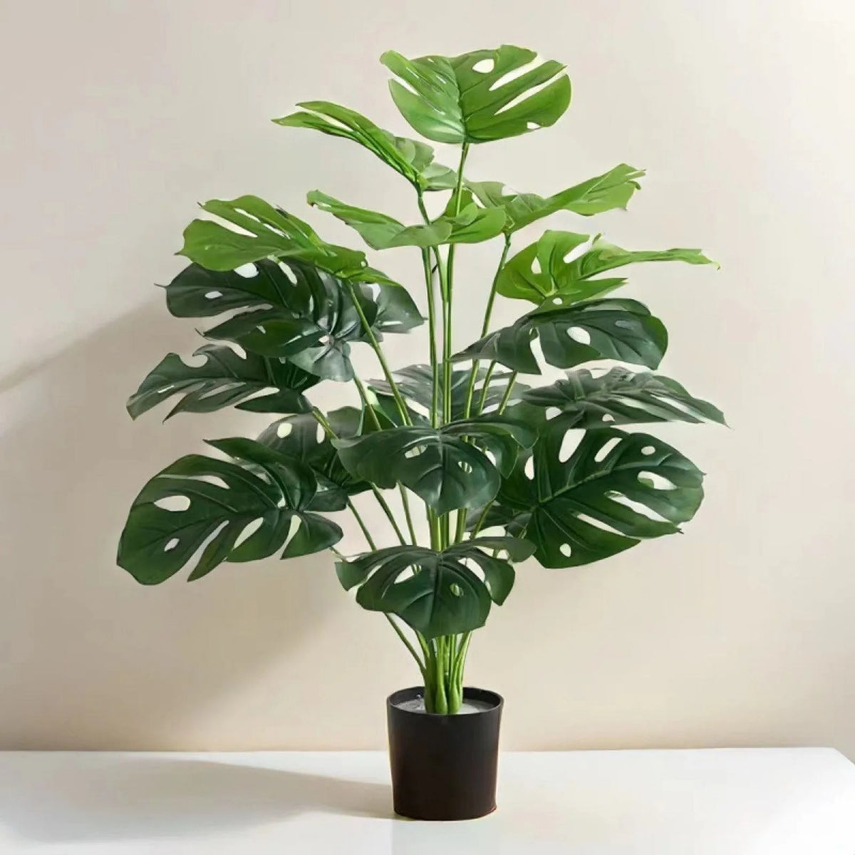 Artificial Monstera Leaf Faux Potted Plant | Realistic Decor