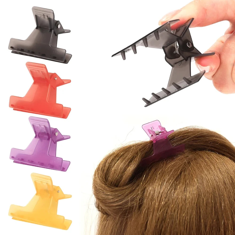 12-Piece Crystal Butterfly Hair Clips – Salon Sectioning Clamps
