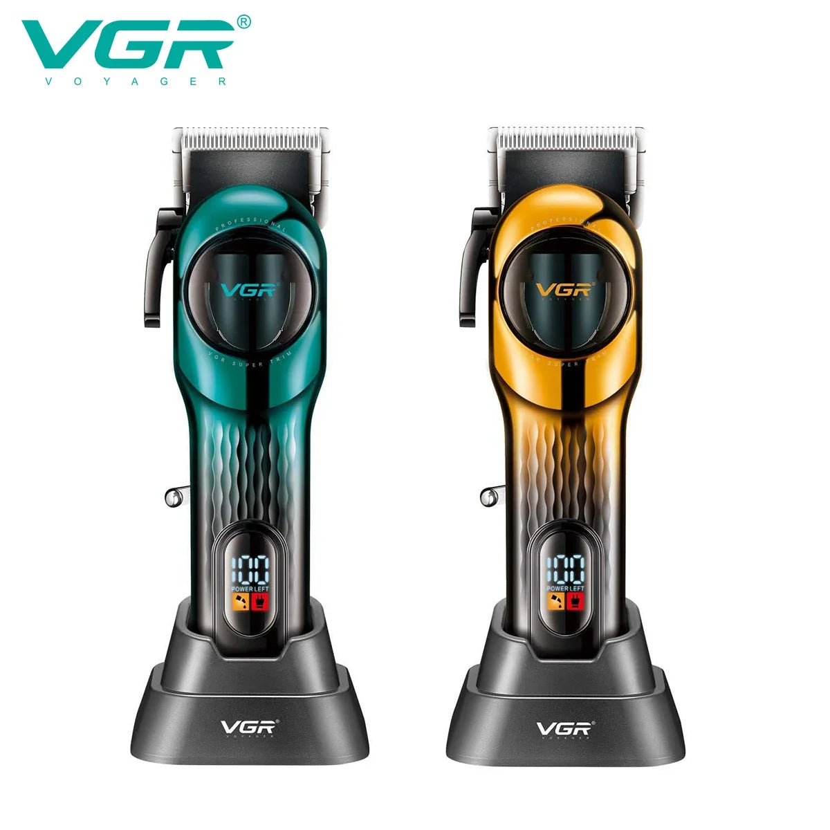 VGR V-166 Professional Rechargeable Hair Clipper Set | LCD Display
