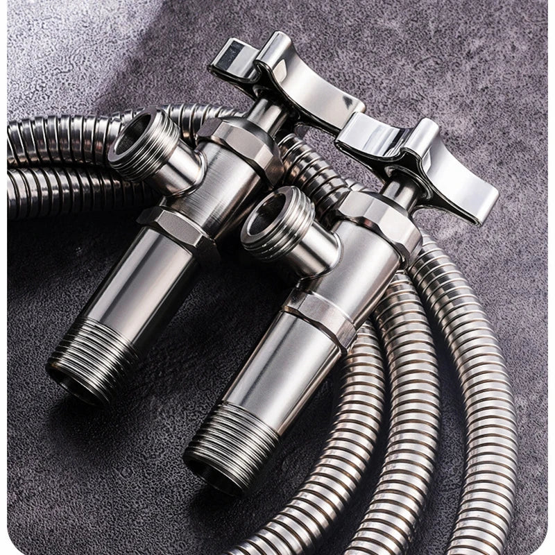 304 Stainless Steel 1/2" Triangle Angle Valve – Hot & Cold Water
