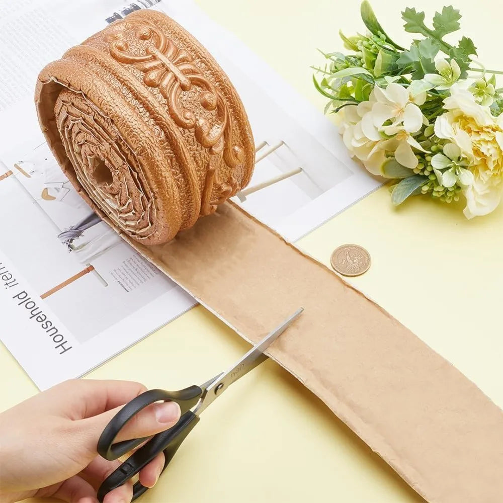 3D Peel & Stick Foam Wall Trim 82.5" – Brown Molding Border