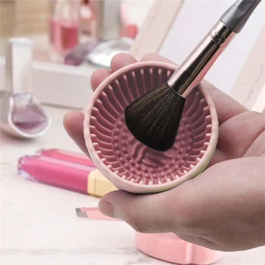Makeup Brush Cleaning Bowl & Silicone Scrubber Pad