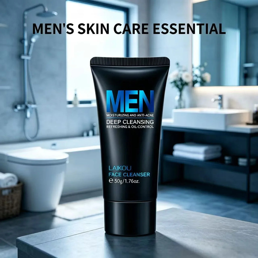 LAIKOU Men Face Cleanser – Oil Control, Anti-Acne & Pore Care
