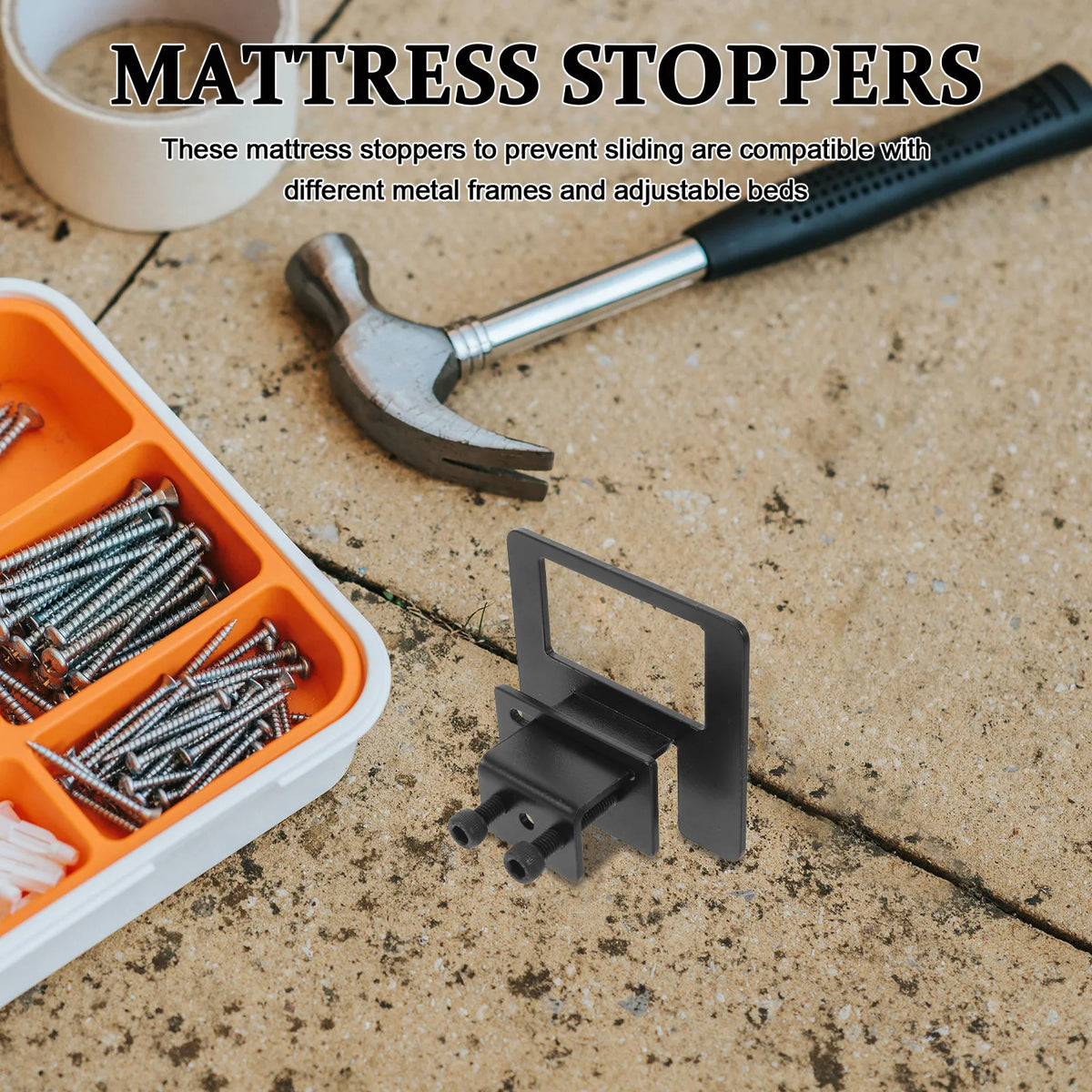 Mattress Stopper Holder Non Slip Metal Bed Frame Brackets Adjustable
