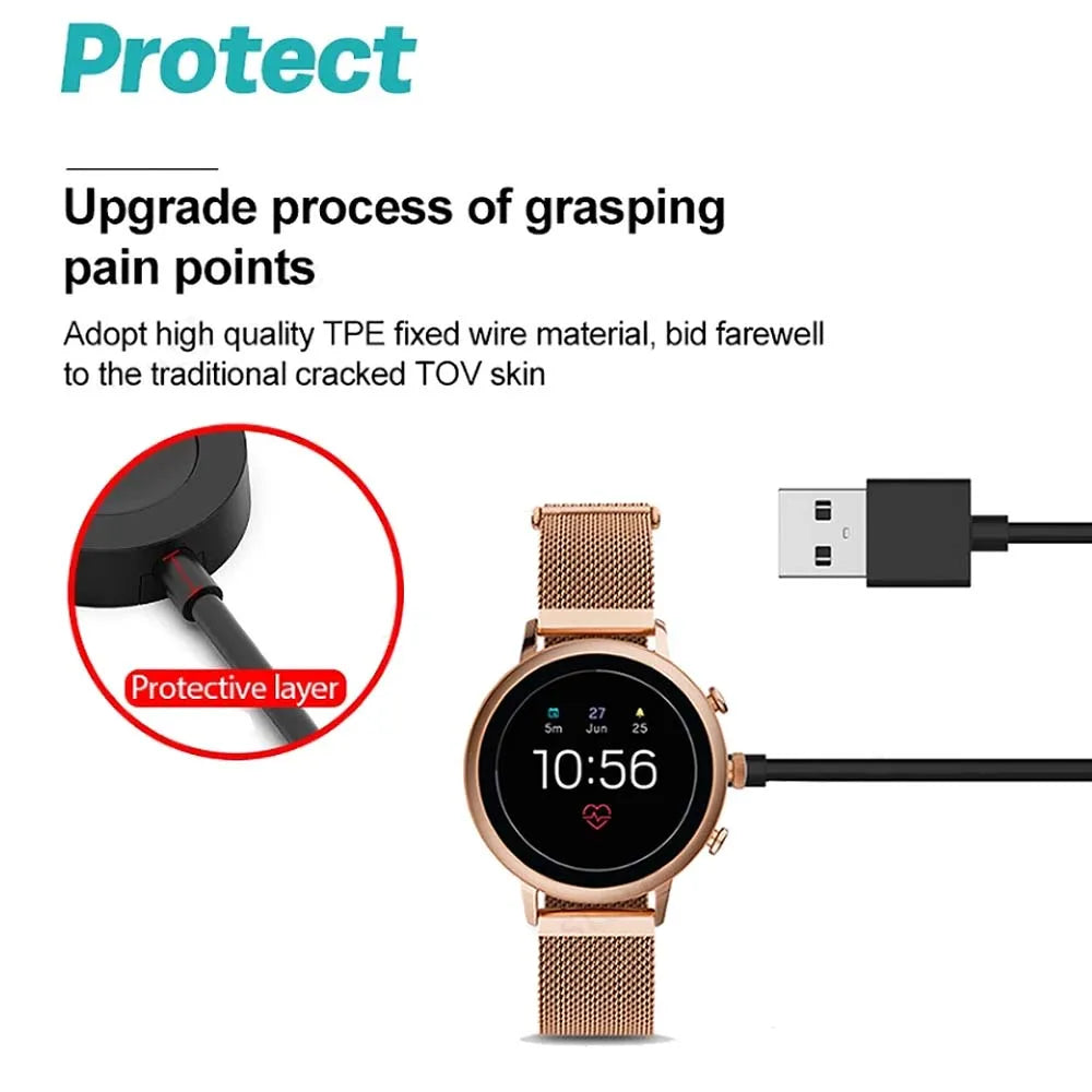 1M USB Charger Cable for Fossil Gen 6/5/4/SE Sport & Emporio Armani